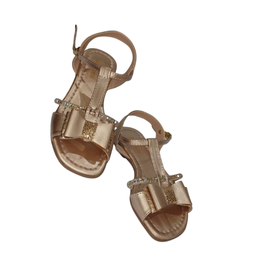 Sandalia Infantil bronze com laço