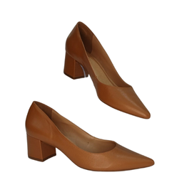 Scarpin Couro Ambar/ Preto - Imagem 4