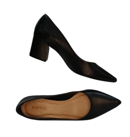 Scarpin Couro Ambar/ Preto - Imagem 3