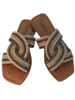 Rasteira Prata Strass