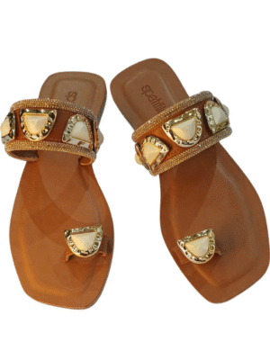 Rasteira Couro caramelo