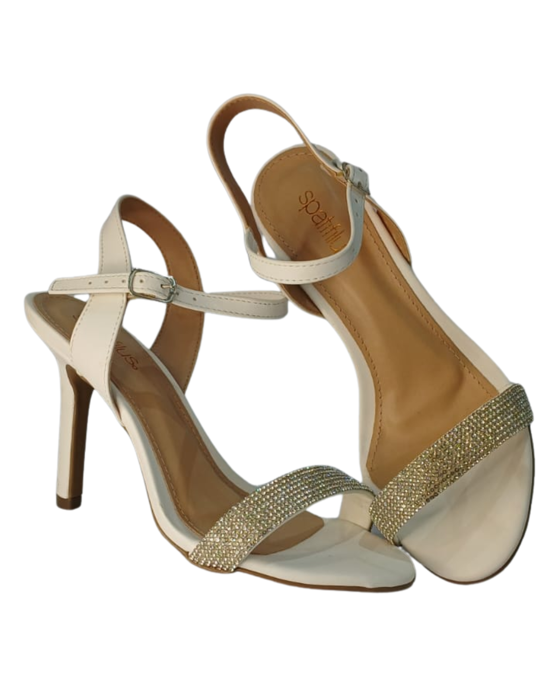 Sandália Branca Strass