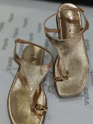 SANDALIA METAL OURO